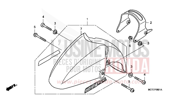 FRONT FENDER (FJS600D7/FJS600A) for Silver Wing DELTA BLUE METALLIC (PB358) from 2007